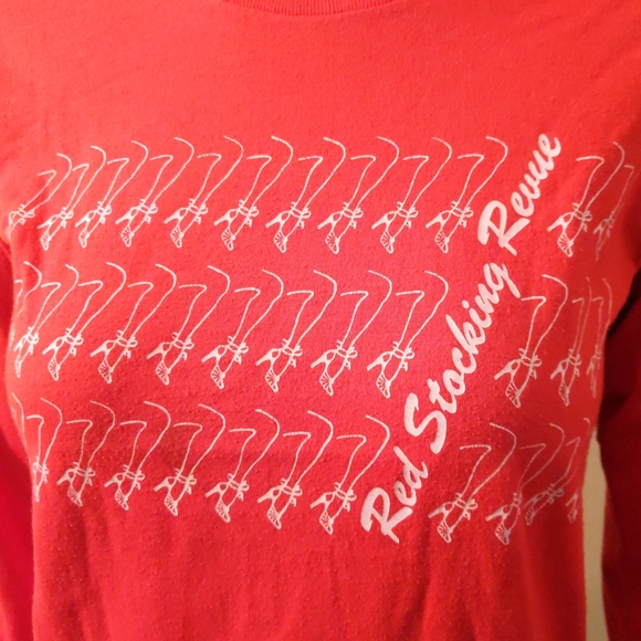 80s Red Stocking Revue Long Sleeve - Picture 2 of 3